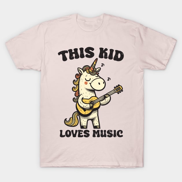 Unicorn playing guitar T-Shirt by Yopi